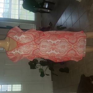 Adrianna Papell xl batwing sleeve ruffles soft elastic waist boho keyhole